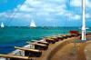 cowes harbour front showing the race start cannons